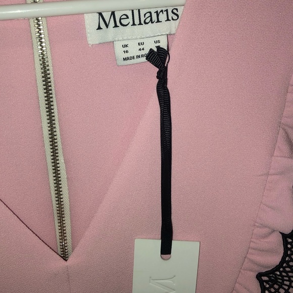 🆕 Mellaris Sofia Dress Pale Pink With Lace - Picture 16 of 16